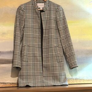 Carolina Belle Montreal Plaid Open Front Lined Blazer Size XS